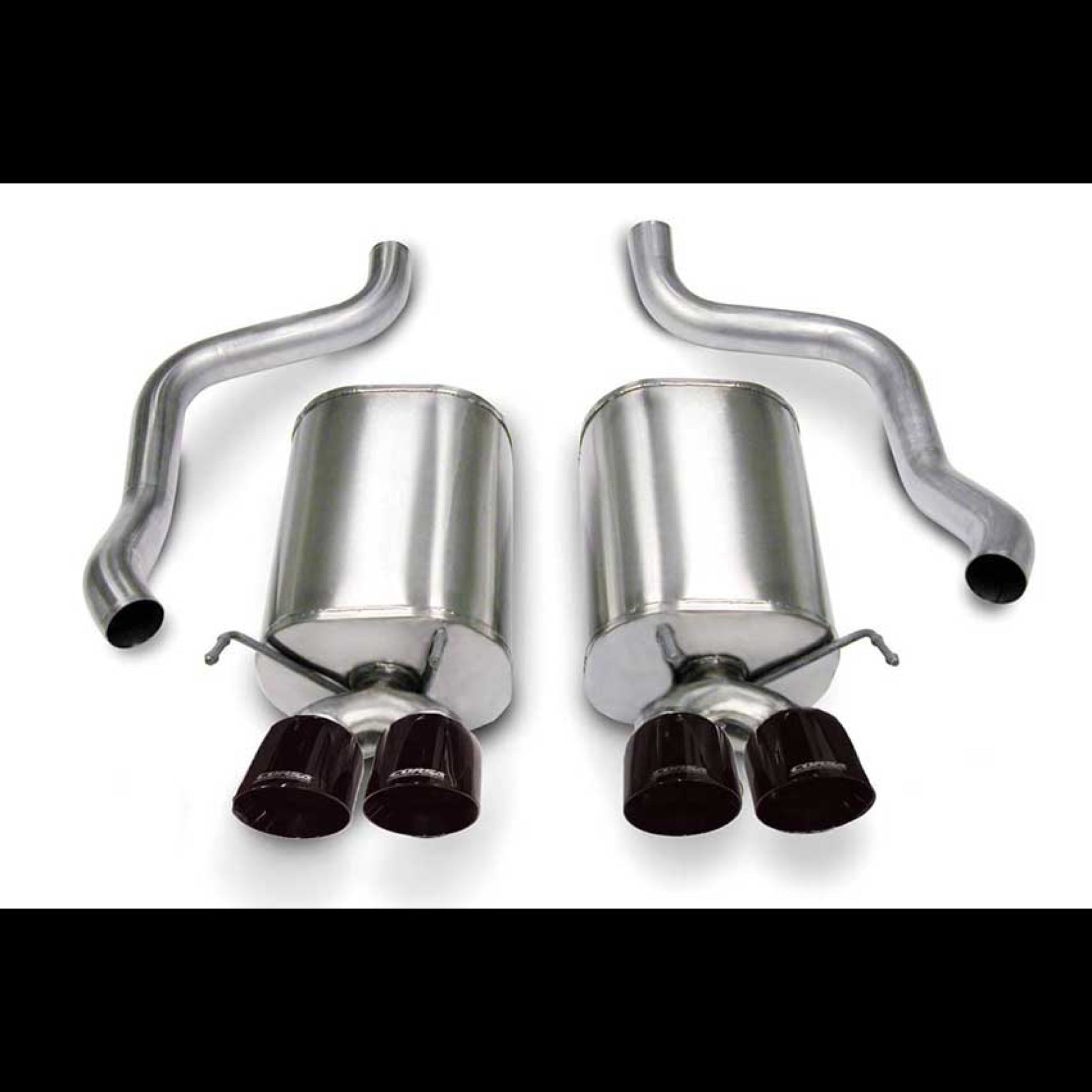 Chevrolet Corvette Corsa performance exhaust in stainless with black tips