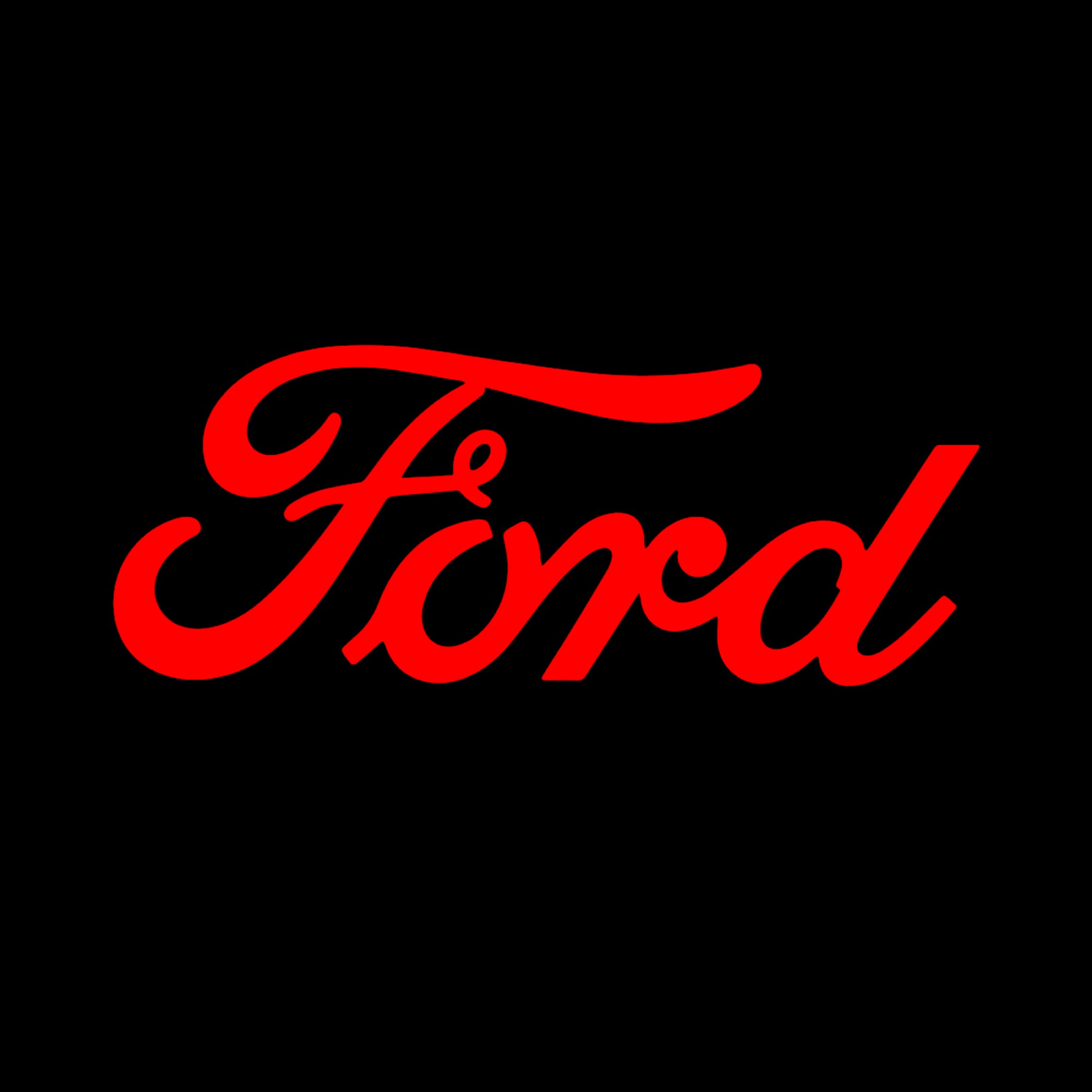 Ford Logo in red with black background