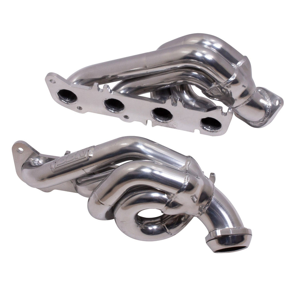 Ford F150 5.0 Coyote 1-3/4 Shorty Tuned Length Exhaust Headers Polished Silver Ceramic 11-14