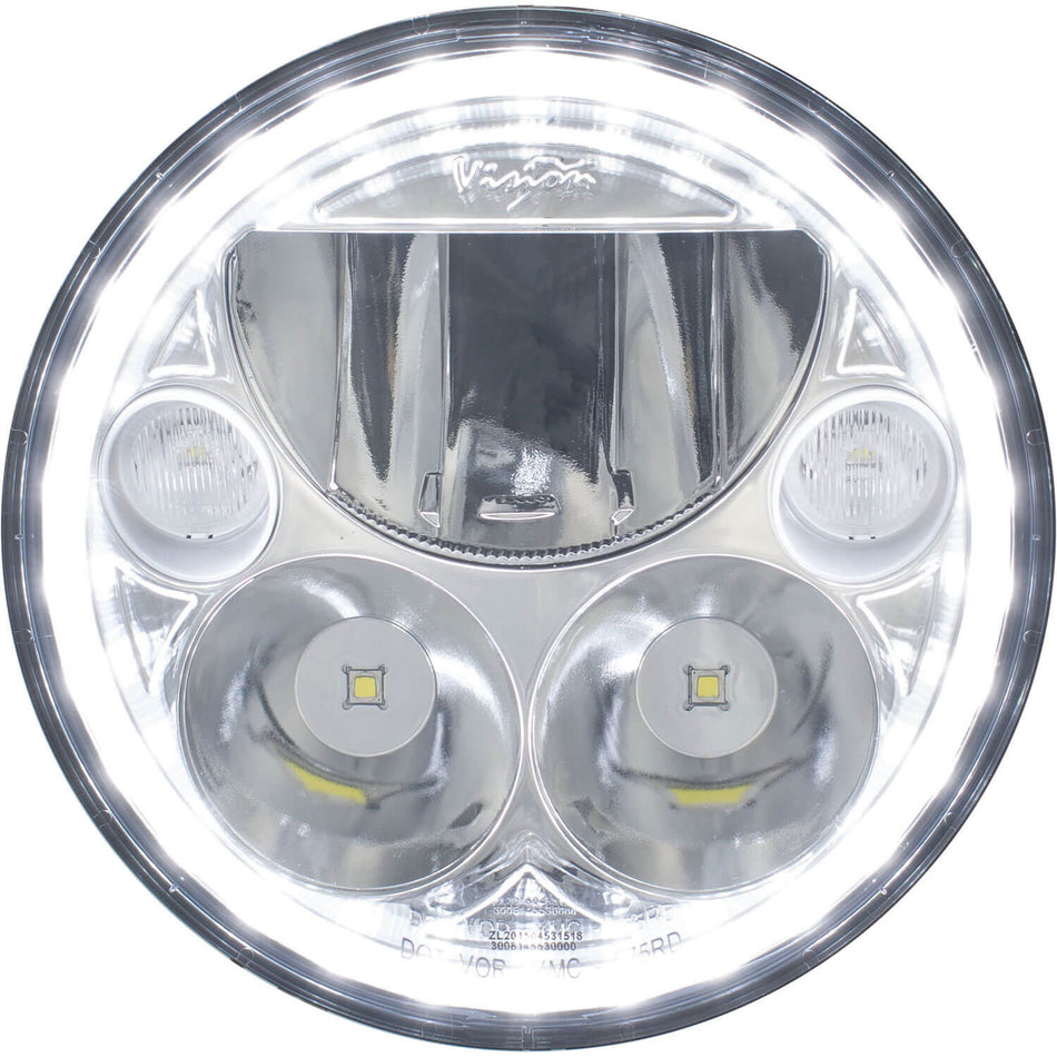 Single 5.75" Round VX LED Headlight (with Low-High-Halo)