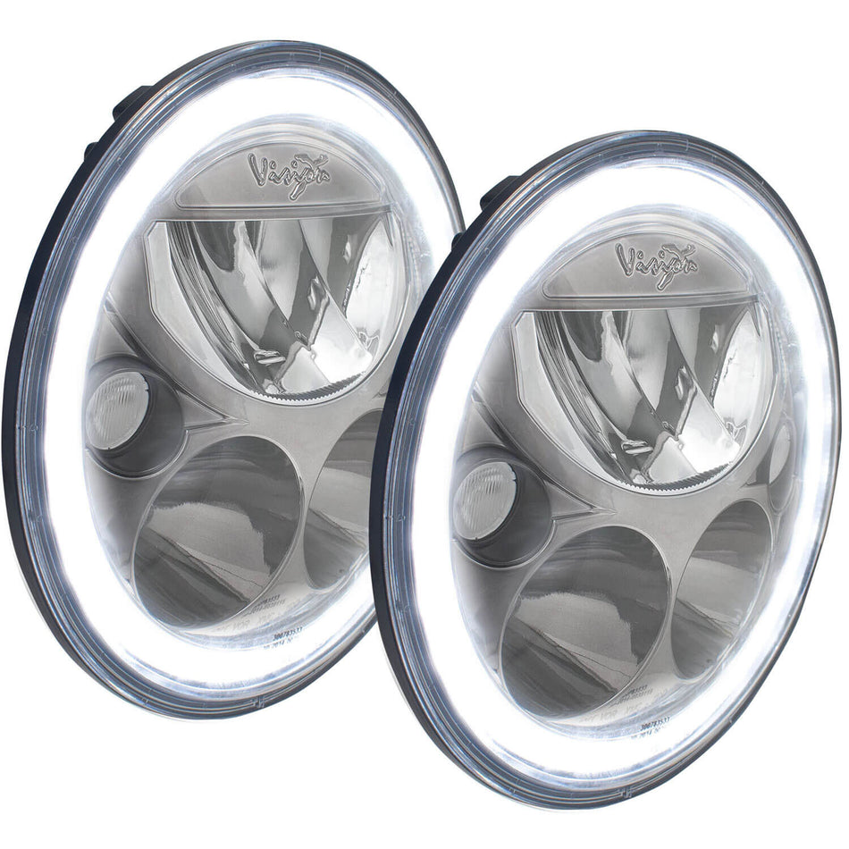 7" VX Series LED Headlight Kit - Black Chrome | White Halo