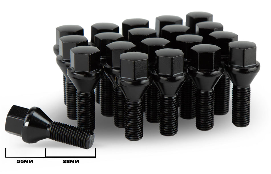 Aodhan LB55 Lug Bolts Set - Conical Seat, 28mm Shank Length