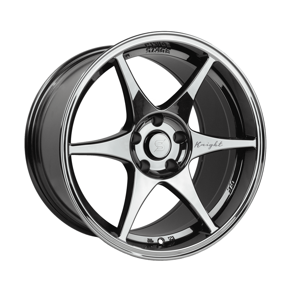Stage Wheels Knight 18x10.5 +22mm 5x114.3 CB: 73.1 Color: Black Chrome