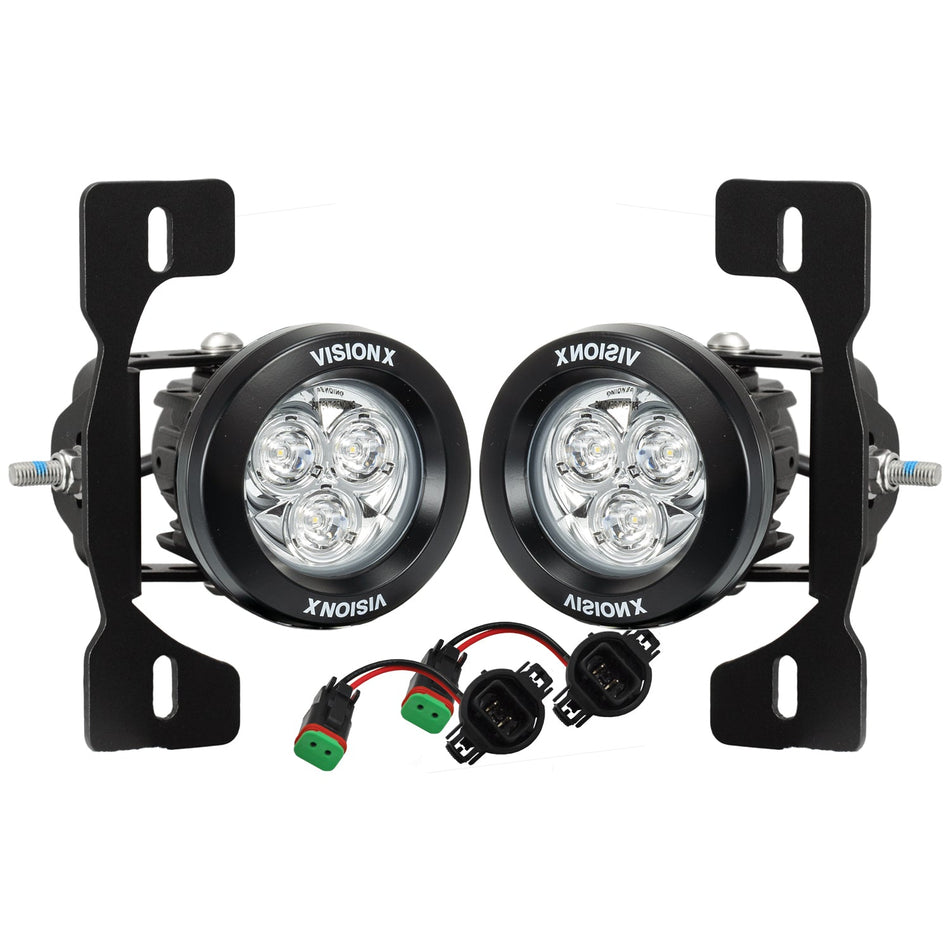 18+ Jeep JL / '20+ Jeep Gladiator (Steel Bumper) Fog Light Kit with 3.7" Multi-LED Mini Cannons