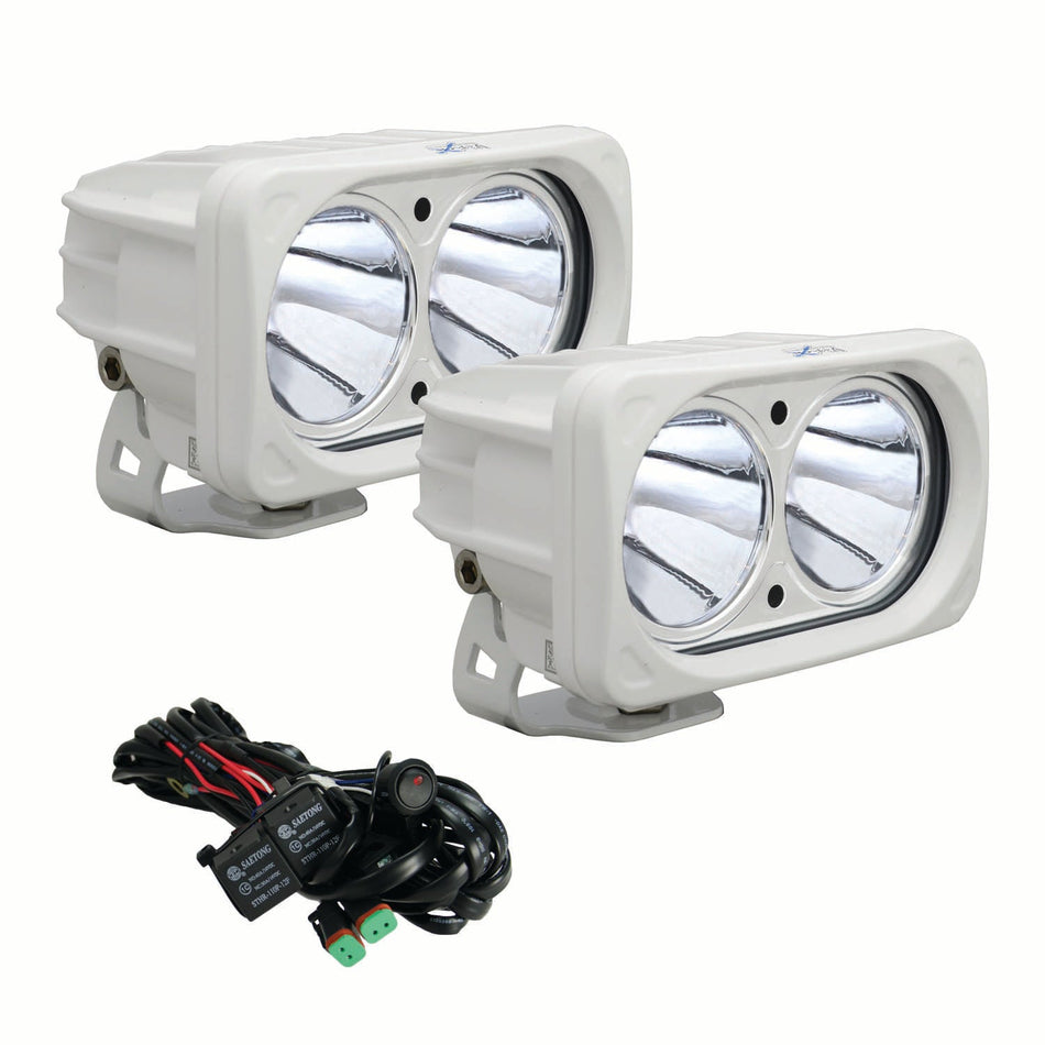 6? White Optimus Dual 10° Beam LED Light Kit