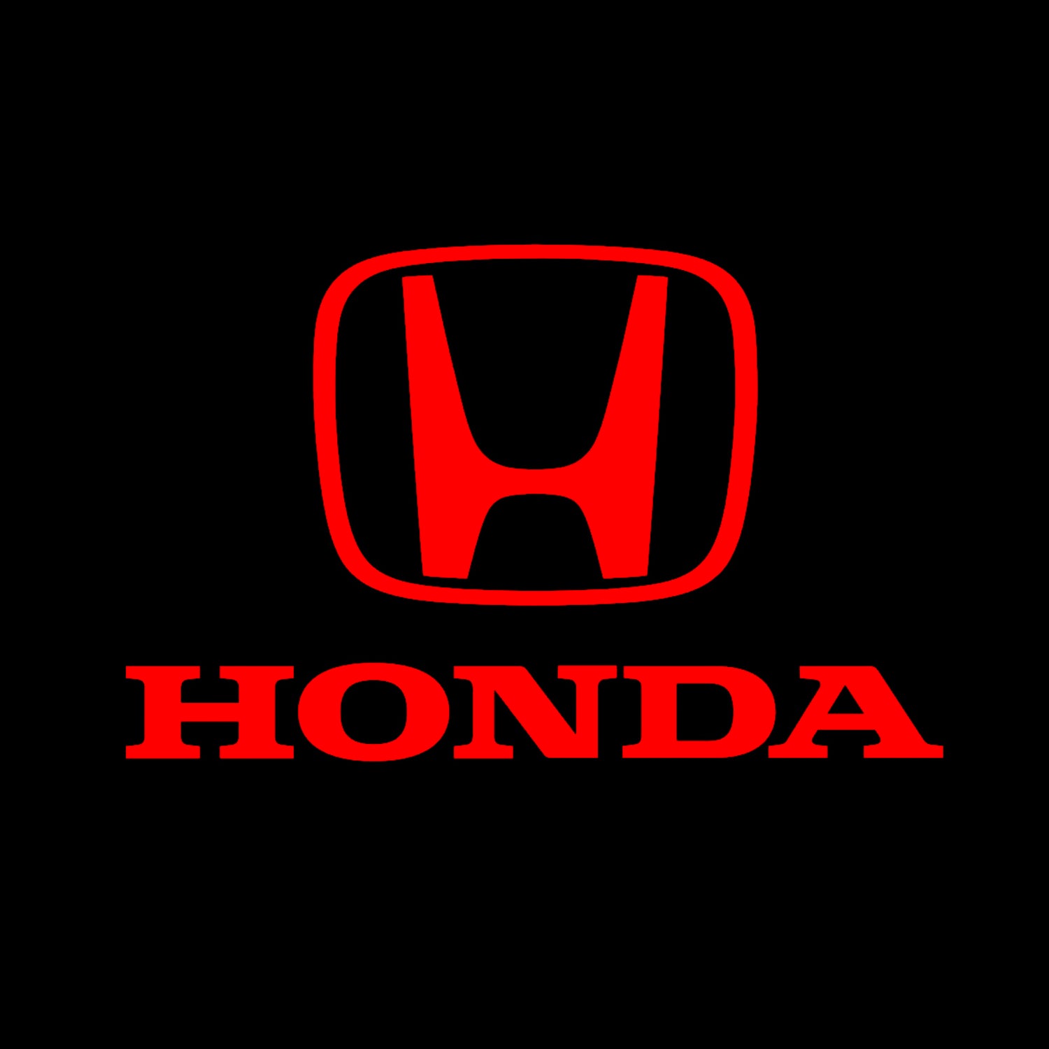 Honda logo in red with black background
