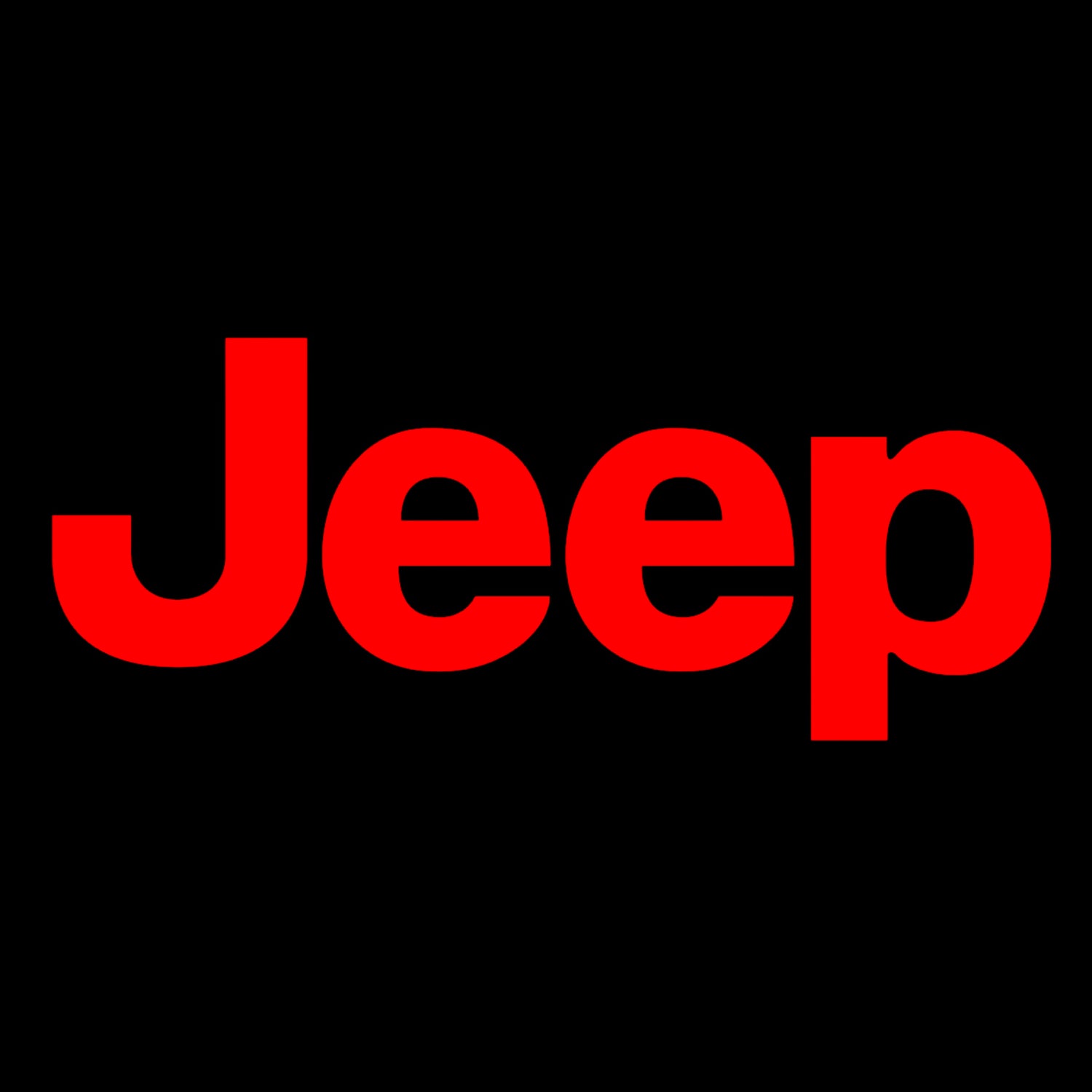 Jeep logo in red with black background