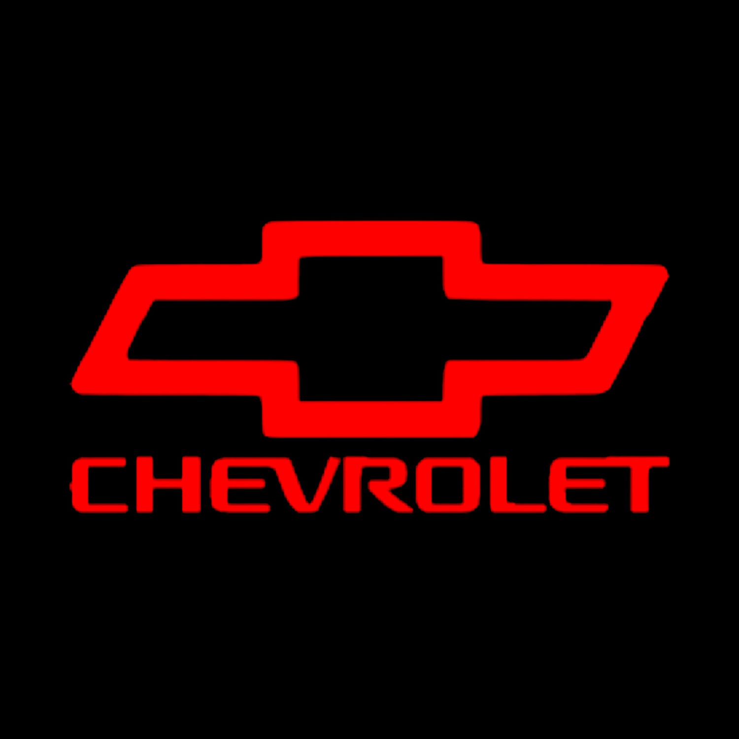 Chevrolet logo in red with black background