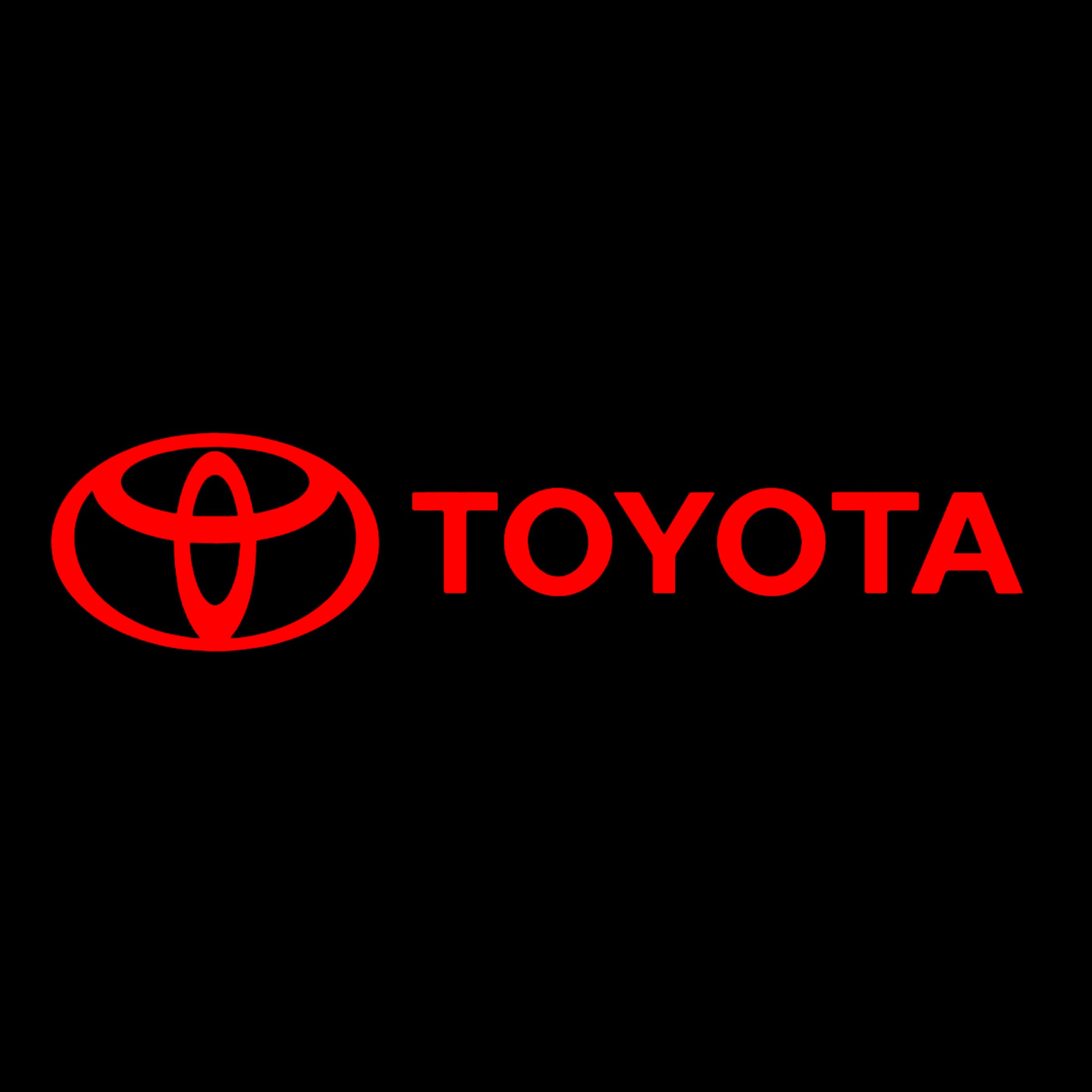 Toyota Logo in red with black background