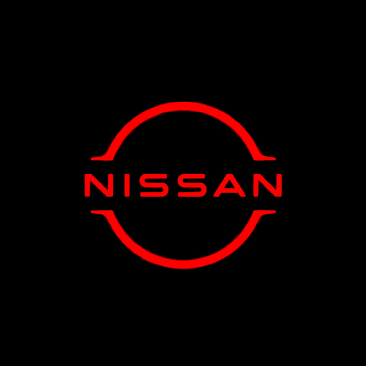 Nissan Logo in red with black background