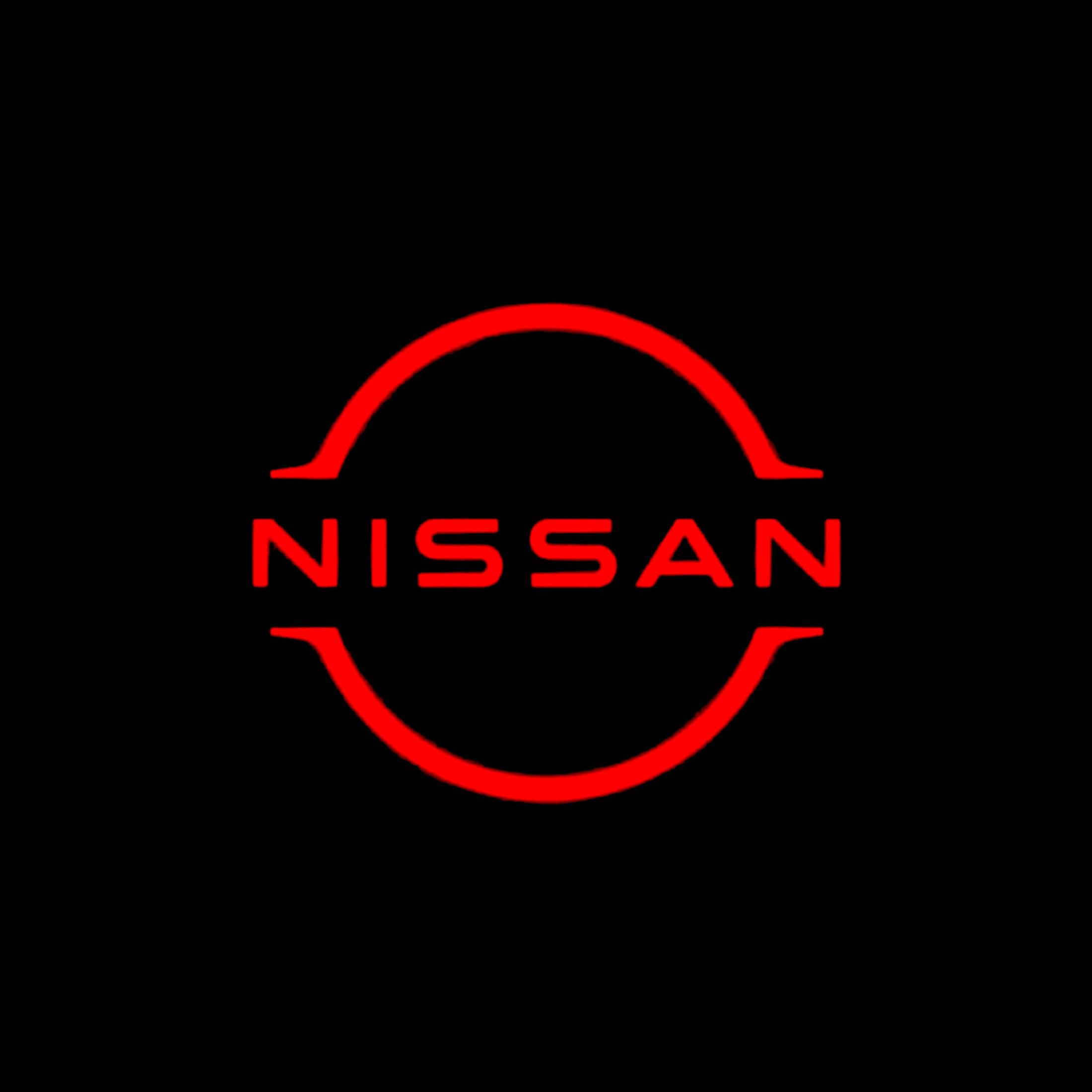 Nissan Logo in red with black background