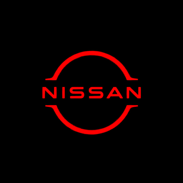 Nissan Logo in red with black background