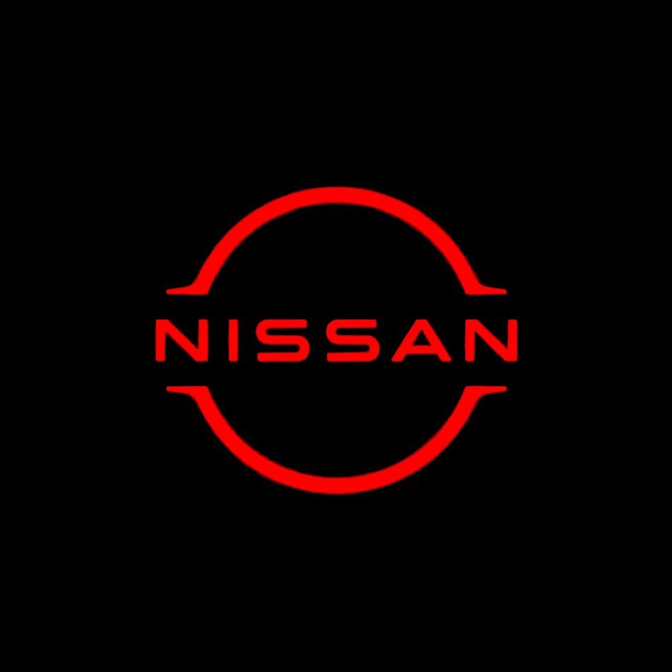 Nissan Logo in red with black background