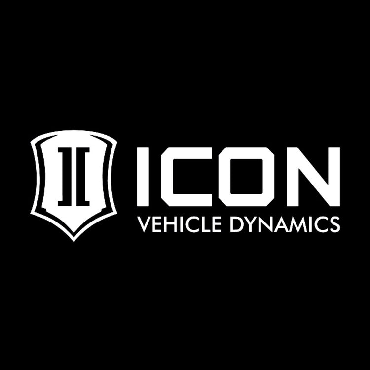 Icon Vehicle Dynamics logo in white with Black Backround