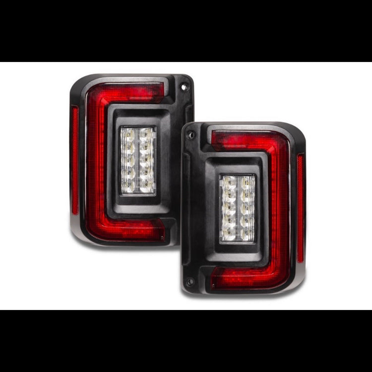 Oracle tail lights for Jeep Wrangler with red brake lights and white led reverse lights