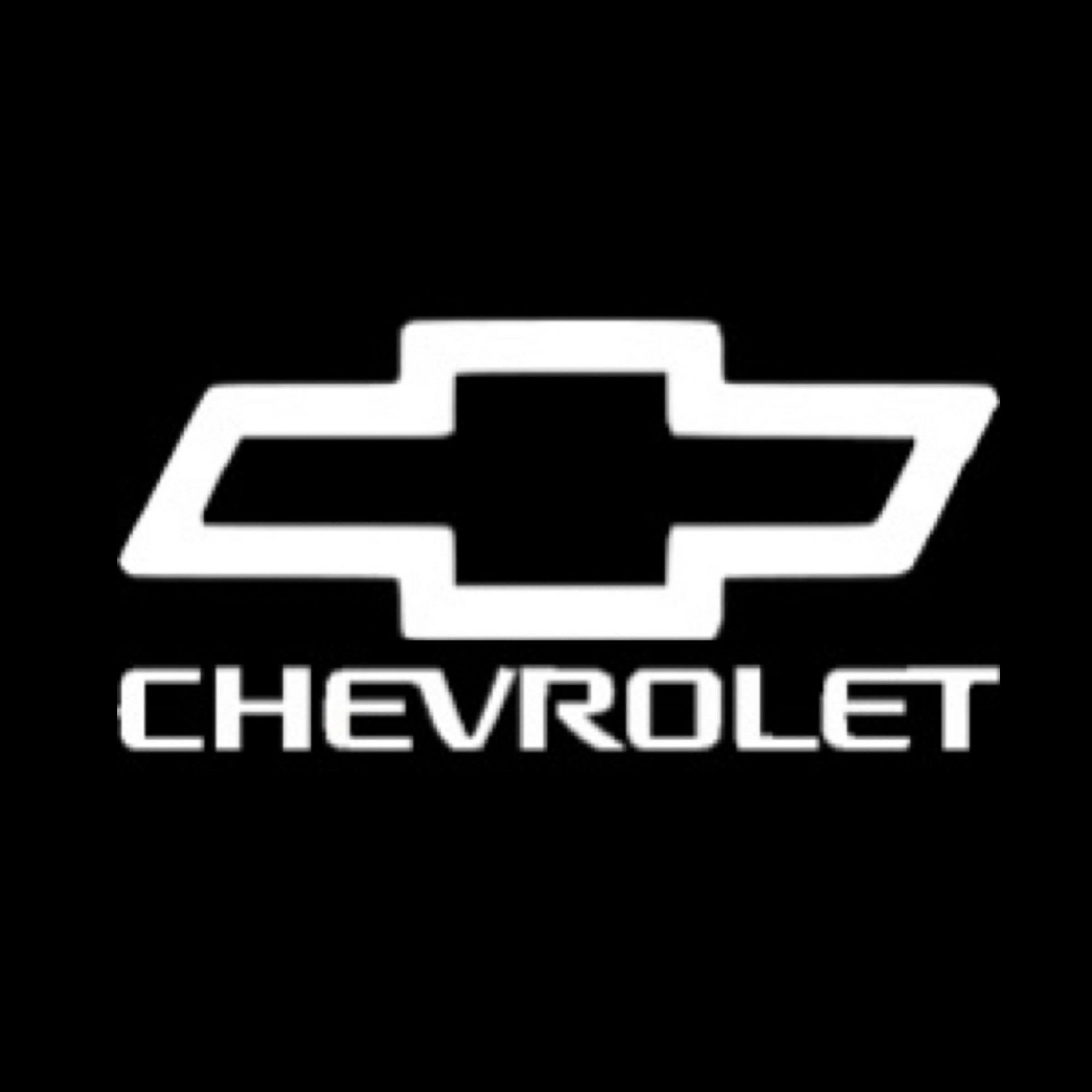 Chevrolet logo in white with black backdrop