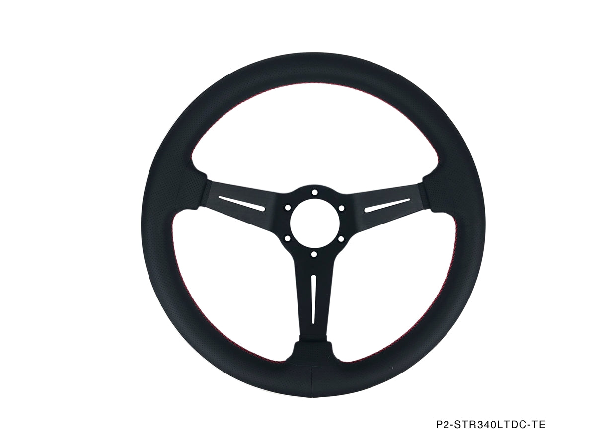 Competition Steering Wheel 340mm - Deep Corn Leather (P2-STR340LTDC-TE)