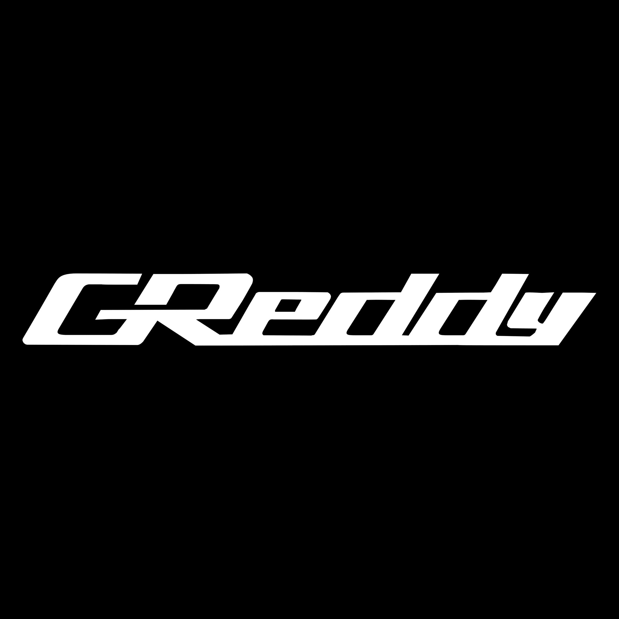 Greddy Logo in white with black background