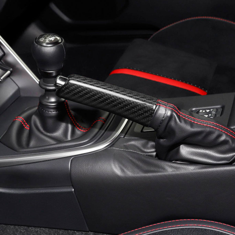 JDMuscle [22-25 WRX / 15-21 WRX/STI / 22-25 BRZ/GR86] Carbon Fiber E-Brake Handle - Black / Red / Forged