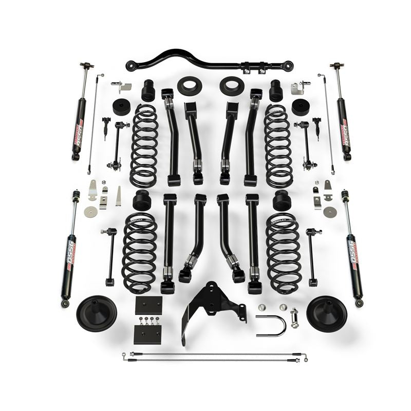 JK 4dr: 4" Suspension System w/ 8 Alpine Short Control Arms & 9550 VSS Twin-Tube (1451401)