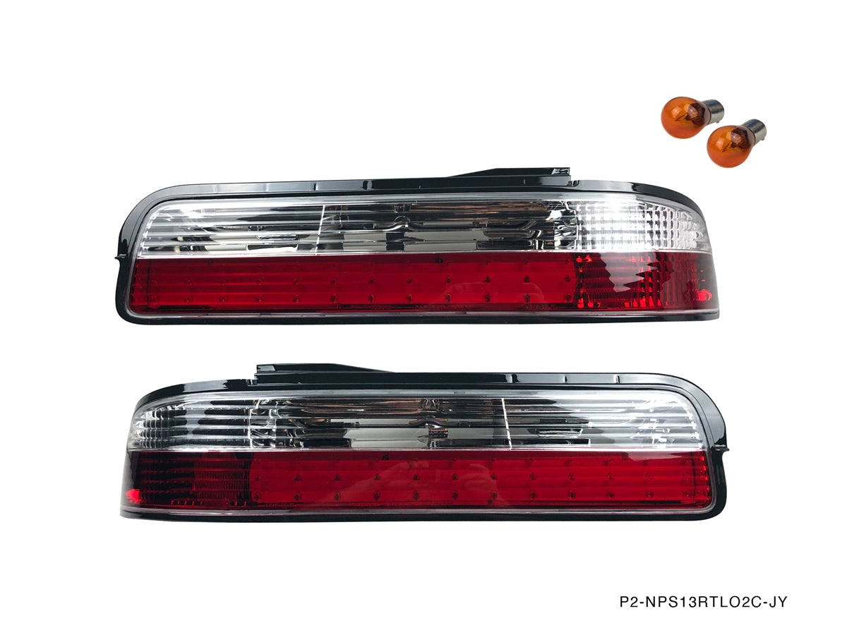Nissan S13 240sx Coupe / SILVIA 2PCS Crystal Tail Light Set LED Version - P2-NPS13RTL02C-JY
