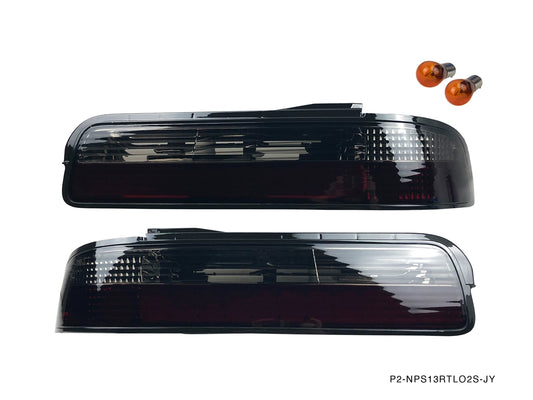 Nissan S13 240sx Coupe / SILVIA 2PCS Crystal Tail Light Set Smoked LED Version - P2-NPS13RTL02S-JY