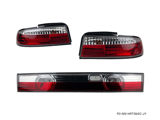 Nissan S14 240sx ZENKI 3PCS Crystal Rear Tail Light Kit LED Version- P2-NS14RTL02C-JY