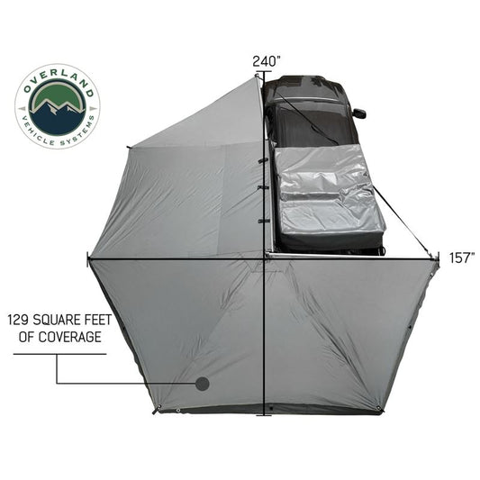 Nomadic Awning 270 - Dark Gray Cover With Black Transit Cover Driver Side and Brackets (19519907)