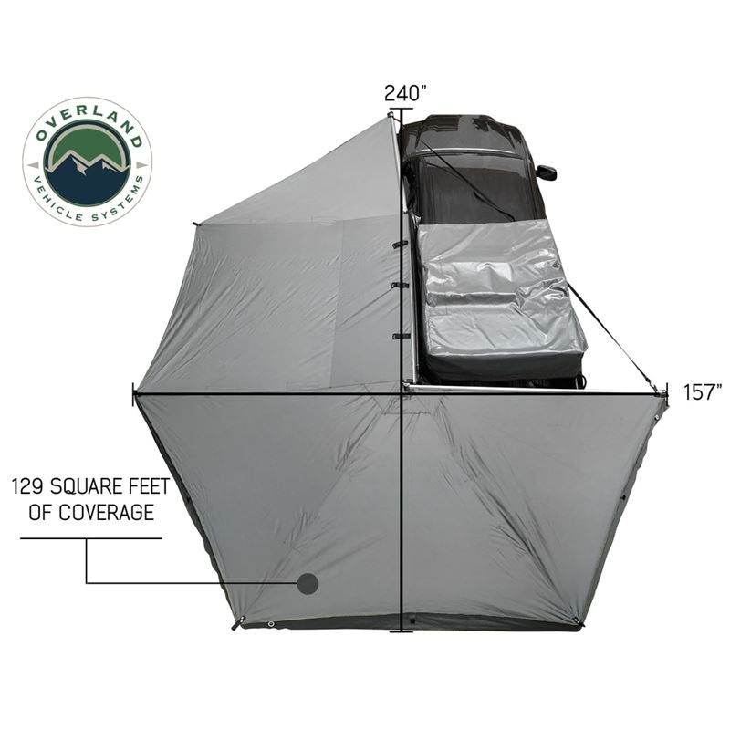 Nomadic Awning 270 - Dark Gray Cover With Black Transit Cover Driver Side and Brackets (19519907)