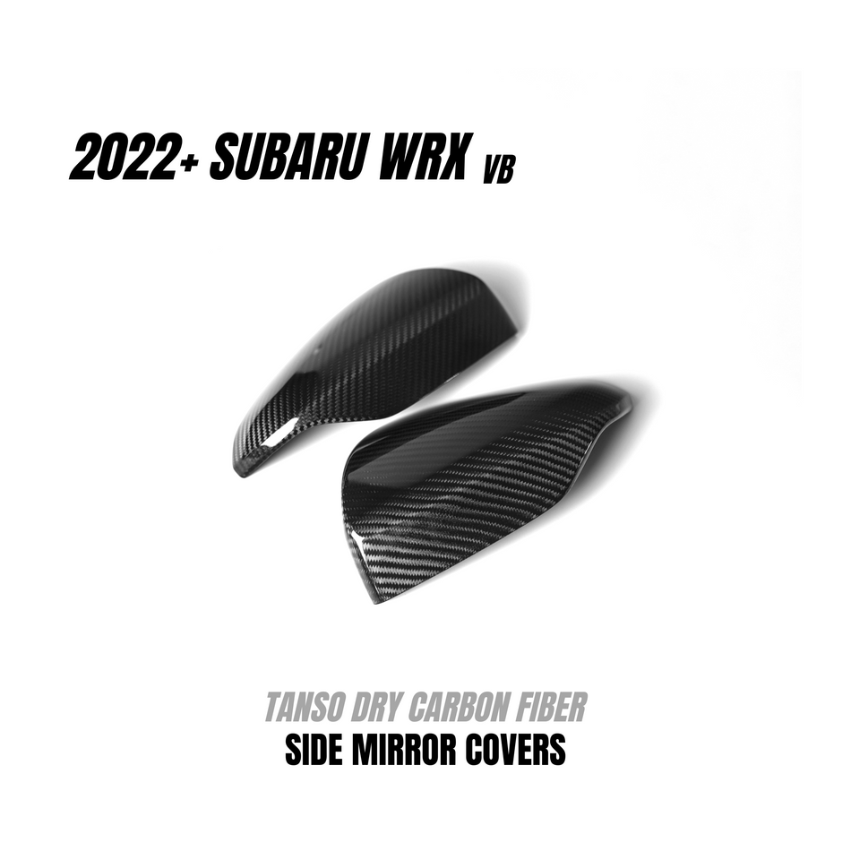 JDMuscle [22-25 WRX] Tanso Dry Carbon Fiber Side Mirror Covers w/ Gloss Finish