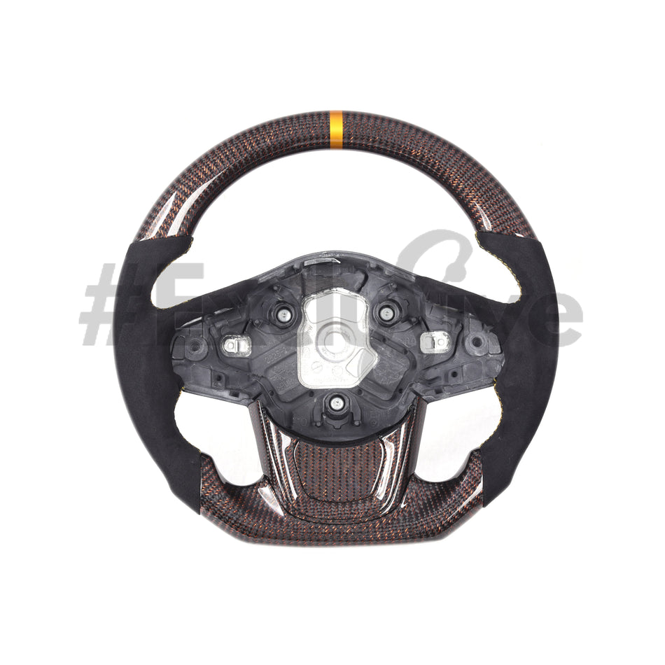 JDMuscle Carbon Fiber Steering Wheel by Exclusive Steering for Toyota Supra 2020+