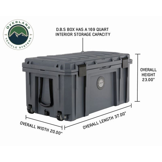 D.B.S. - Dark Grey Dry Box with Wheels, Drain, and Bottle Opener
